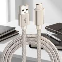 Kabel Data Ponsel Aluminium Alloy 2M Pengisian Cepat USB Type-C 100W, Transfer Data, Casing Earphone, Kipas Kecil, Grosir Pabrik