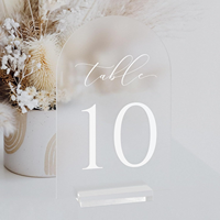 Numéros de table rectangulaires givrés 5x7 pouces en acrylique écologique et moderne, cartes de placement de mariage 1-20, porte-panneaux de réception pour fête
