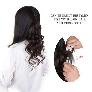 Extensions de <span class=keywords><strong>cheveux</strong></span> à clipser en <span class=keywords><strong>cheveux</strong></span> humains Remy pour femmes, extensions à clipser en <span class=keywords><strong>cheveux</strong></span> humains véritables, lisses # 1 couleur - Product Image 2