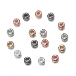 Cuentas de agujero recto <span class=keywords><strong>CCB</strong></span> de 6/8/10/12/14mm, chapado de plástico ecológico, cuentas de agujero grande de oro, accesorios de joyería DIY - Product Image 4