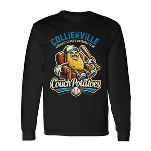 Camiseta de manga larga Collierville Couch Potatoes con diseño de béisbol de las ligas menores - Product Image 2