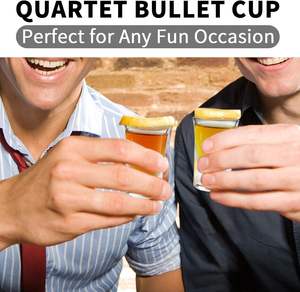 Juego de Vasos de Chupito al por Mayor con Soporte de Bambú para Tequila, Whisky, Brandy, Vodka y Ron - Product Image 4