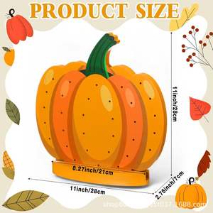 Expositor de Dulces de Madera Creativo con Forma de Calabaza, Centro de Mesa Redondo para Halloween, Soporte de Exhibición de Piruletas de Madera, Color Retro, 1 Pieza - Product Image 4