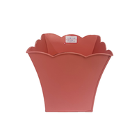 Pots de fleurs en métal, seaux à fleurs à bord festonné de couleurs assorties, conteneurs décoratifs pour le jardinage intérieur et extérieur