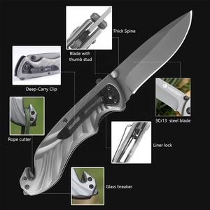 Nouveau couteau de chasse à lame pliante avec clip ceinture brise-verre survie couteau de poche tactique extérieur edc pour le camping - Product Image 4