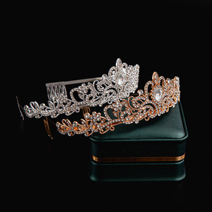 2025 estate semplice generoso principessa corona placcato oro lega elettrolitica con strass di cristallo per il matrimonio o il compleanno - Product Image 4