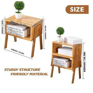 Vendita diretta in fabbrica comodini in bambù impilabili naturali con superficie laccata trasparente non tossica - Product Image 5