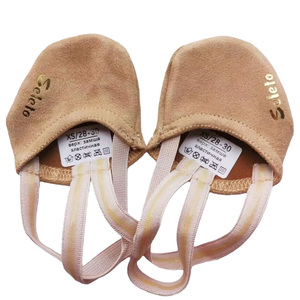 Chaussons de danse et de gymnastique souples <span class=keywords><strong>russes</strong></span>, marron, à demi-paume, en cuir avec doublure en coton, pour l'entraînement - Product Image 1