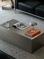 Table basse moderne et simple de style Bauhaus, plateau en acier brossé, petite taille, faible hauteur, aucun assemblage requis, pour salon, maison