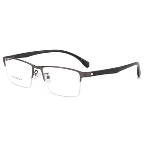 Lunettes optiques demi-cerclées rectangulaires pour hommes Danyang 31017, montures en alliage léger, verres en plastique, design quadrilatère - Product Image 5