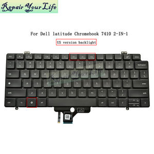 Клавиатура с подсветкой для ноутбука Dell Latitude 7410 <span class=keywords><strong>2</strong></span>-в-1, клавиатура с 7410 подсветкой 0HKFGH, новая черная без рамки - Product Image 2
