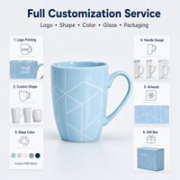 Lot de tasses à café en céramique Bone China 11 oz blanches pour sublimation, boîte cadeau, qualité alimentaire, anti-fuite, OEM/ODM pour la promotion de marques