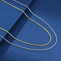 Collier en argent sterling 925 italien, chaîne de type collier ras du cou de 1,0 mm avec chaîne à maillons torsadés de style serpent classique plaquée or, vente en gros
