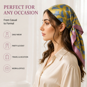 Pañuelo de Chifón de Seda con Estampado Personalizado, Cualquier Tamaño, Diseño Personalizado, Pañuelo Ligero de Lujo para el Cuello, Accesorio de Moda para Mujer, OEM - Product Image 3