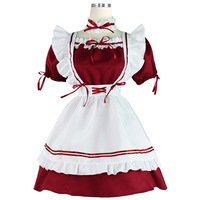 Ensemble de 8 pièces Maid Lolita Chemise Costumes de jeu de rôle pour fête Club scène vêtements nœuds papillon robes de bal serveuse uniforme Plus