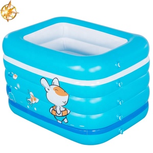 Piscine gonflable pour enfants en PVC de haute qualité, mini piscine pour bébé, épaisseur 5 mm, forme rectangulaire/ronde, marque WATERHAN, garantie 1 an - Product Image 2