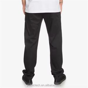 Pantalones rectos de algodón apilados de color sólido personalizados a la moda al por mayor de fábrica, pantalones negros informales de algodón para hombre - Product Image 2