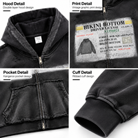 Sweat à capuche lourd 400 GSM pour homme, en polaire lavée polyester-coton, imprimé numérique, coupe ample, anti-boulochage