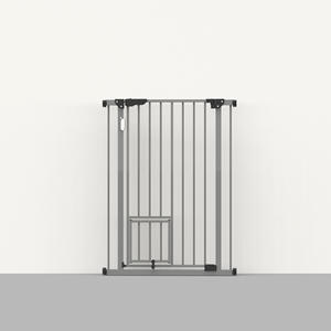 Babysafe-Valla de hierro moderna para mascotas, nueva puerta de seguridad para escaleras con cierre de botón, patrón sólido transpirable para perros en caja - Product Image 3