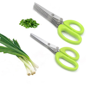 <span class=keywords><strong>Ciseaux</strong></span> multifonctionnels en acier inoxydable pour la cuisine <span class=keywords><strong>Ciseaux</strong></span> à légumes multi-couches avec 5 lames et couvercle - Product Image 1