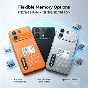 Unlock Note60 Pro 5g Orange Smartphone 512GB Large Memory 7800mAh <b>Battery</b> with Dual Camera Hollow and Texture Back Design - Product Image 6