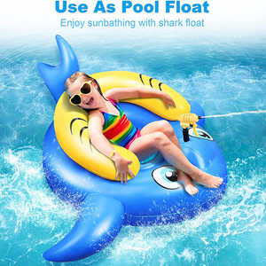 Inflatable Shark Swimming Ring With Water Spray For Kids Summer Pool Play - Product Image 4