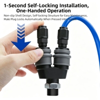Conector Neumático Tipo C de Plástico y Acero, Autoblocante, para Compresor de Aire, Accesorio de Acoplamiento Rápido, Conector de Tubo PU