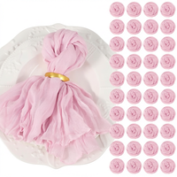 Serviettes de table carrées en gaze froissée de polyester Joho, texture gaze de coton, 16 couleurs, vente en gros OEM ODM