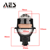 AS001C Lentille de projecteur double laser 12V Bi LED haute puissance 3 pouces 75W Version universelle d'origine