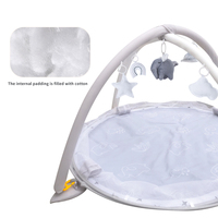 Tapis de jeu musical pour bébé SY en peluche de polyester super doux, motif éléphant, avec 30 balles musicales suspendues et 4 jouets musicaux connectables
