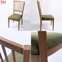 Ensemble de chaises de salle à manger en aluminium imitation bois pour intérieur et extérieur, siège rembourré en tissu, table de salle à manger pour restaurant et hôtel, combinaison de 4 chaises