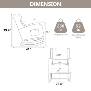 <span class=keywords><strong>Poltrona</strong></span> a <span class=keywords><strong>dondolo</strong></span> moderna Wingback imbottita, sedia a <span class=keywords><strong>dondolo</strong></span> <span class=keywords><strong>per</strong></span> cameretta, comoda <span class=keywords><strong>poltrona</strong></span> con schienale alto <span class=keywords><strong>per</strong></span> soggiorno e camera da letto - Product Image 6