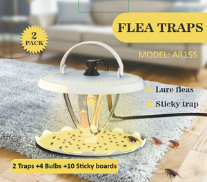 X-pest Trampas para pulgas AR15S Trampa de luz para pulgas de gatos Trampa para moscas de la fruta Polilla Gnats Gites Housefly Catcher - Product Image 5