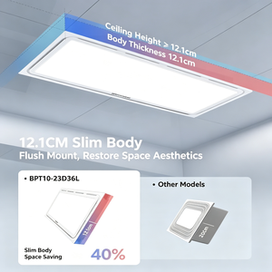 Ventilateur d'extraction de plafond intégré NEDFON BPT10‑23D36 BPT10‑23D36L 220V 50Hz, ventilateur centrifuge mince avec lumière LED 24W en option - Product Image 4