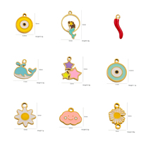 Nouveaux pendentifs géométriques en acier inoxydable émaillé, motifs sirène, melon, crème glacée, avec zircon et coquillage incrusté, pour la création de bijoux DIY