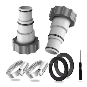 Adaptateur de tuyau de rechange Intex, ensemble de raccords de pompe filetés de 1,5 pouces pour pièces de filtre à eau de piscine gonflable - Product Image 1