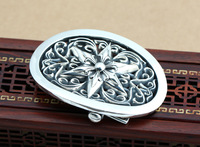 Boucle de ceinture en argent sterling 40mm, taille intérieure de haute qualité, plaque de nom occidentale personnalisée
