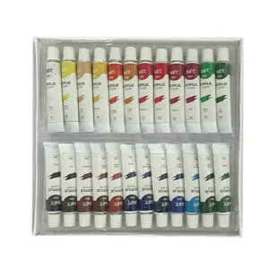 Juego de pinturas acrílicas de 12ml, 24 colores, tubo de pintura de color acrílico de secado rápido, colores artísticos