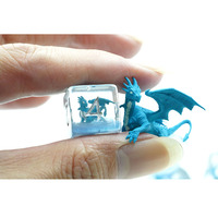 Ensemble de dés en résine DND, 7 pièces, dés polyédriques avec inclusion de dragon bleu pour les jeux de rôle Dungeons and Dragons