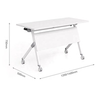 Table de formation pliante pliable de réunion de bureau d'école commerciale avec des roulettes