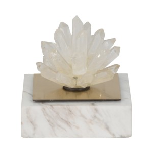Scultura in cristallo su base in marmo, decorazione moderna per bagno, ufficio, soggiorno, espositore da scaffale - Product Image 3