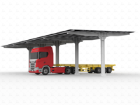 Système de carport solaire étanche YZ au prix d'usine, structure de stationnement photovoltaïque en acier au carbone haute résistance, garantie 12 ans, anodisé