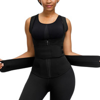 Nouvelle ceinture de compression amincissante pour femme en néoprène à double ceinture, avec logo imprimé et marque privée, collection 2021