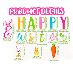 แม่เหล็กติดตู้เย็นเรืองแสงในที่มืด ลายเทศกาลอีสเตอร์ ขายดี แรงบันดาลใจจากฤดูใบไม้ผลิ สำหรับตกแต่งในคริสต์มาสและเทศกาลอีสเตอร์ 'สุขสันต์วันอีสเตอร์' - Product Image 1