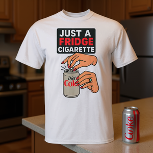 Camiseta con diseño gráfico de una caja de cigarrillos y una lata de Coca-Cola Light, unisex, talla adulta - Product Image 3