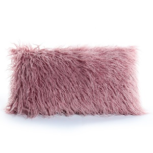 Long Hair Faux Fur Throw Pillow <strong>Cover</strong> Soft <strong>Fluffy</strong> Mongolian Lamb Wool Cushion <strong>Cover</strong> for Home Sofa <strong>Bed</strong> Decoration - Product Image 4