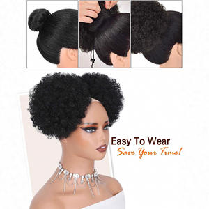 Perruque Afro FQ11 12 13 -86*86*5 noire résistante à la chaleur avec frange en fibre haute température Miss Fashion Beauty Wigs - Product Image 2