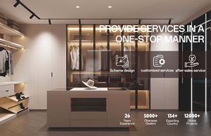 ตู้เสื้อผ้าบานเลื่อนกระจกหรูหราทันสมัย พร้อมชั้นเก็บของแบบเกาะกลาง ไฟส่องสว่างในตัว และที่จัดเก็บเสื้อผ้าแบบมีชั้น - Product Image 3