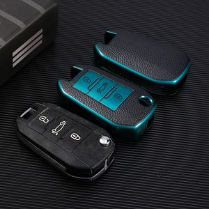 Étui de clé de voiture en TPU de Style cuir <span class=keywords><strong>pour</strong></span> Peugeot 208 2008 308 3008 408 508 107 301 Citroen C4 CACTUS C5 <span class=keywords><strong>DS4</strong></span> DS5 support Fob - Product Image 5