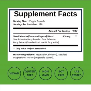 Oem Odm Zag Palmetto-Capsules Ter Ondersteuning Van De Gezondheid Van De Prostaatfunctie Kruidensupplement Capsules Zagen Palmetto-Pillen - Product Image 3